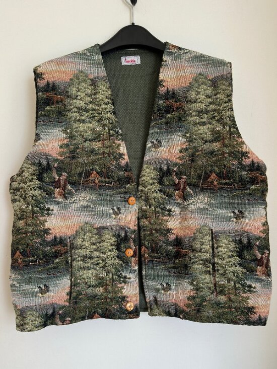 Imelda Other - ONE OF A KIND VINTAGE LOOKING TAPESTRY FISHING VEST